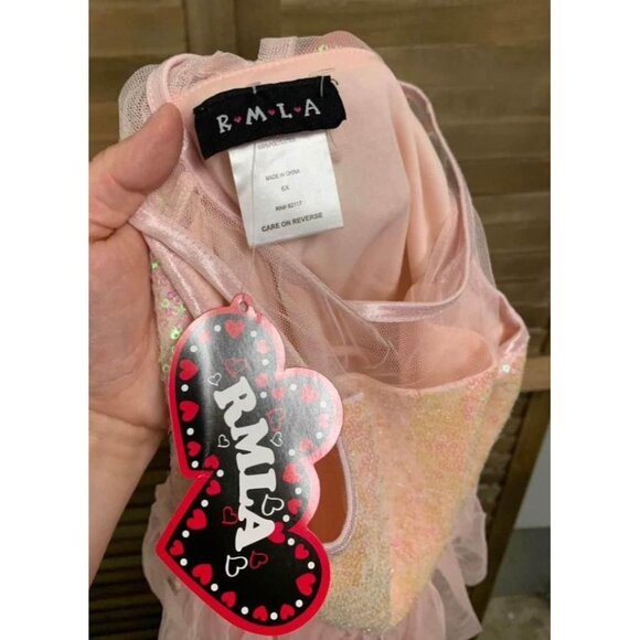 NWT RMLA Formal Sequin Dress Party Y2K Boho Girls Size 6X Pink - Picture 4 of 4
